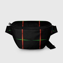 Поясная сумка Color black green orange stripes
