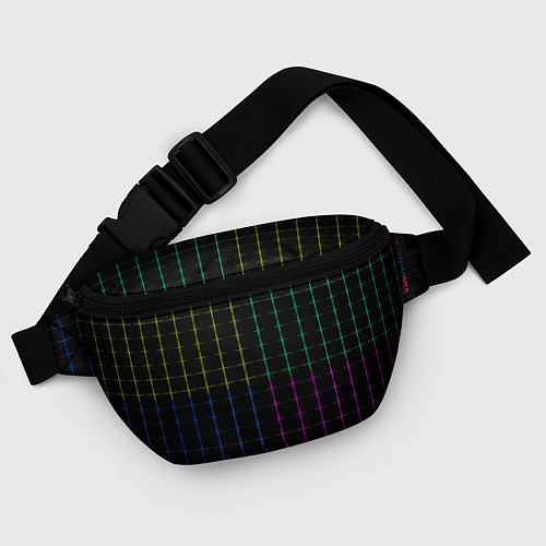 Поясная сумка Color black multicolored stripes / 3D-принт – фото 4