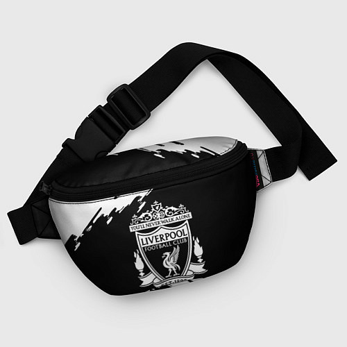 Поясная сумка Liverpool белые краски штрихи / 3D-принт – фото 4