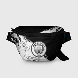 Поясная сумка Манчестер сити черно белые краски, цвет: 3D-принт