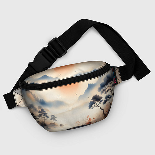 Поясная сумка Таинственный Японский пейзаж - акварель / 3D-принт – фото 4