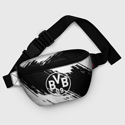 Поясная сумка Borussia черно белые полосы, цвет: 3D-принт — фото 2