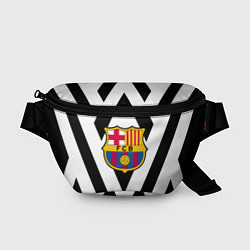 Поясная сумка Barcelona черные полосы, цвет: 3D-принт