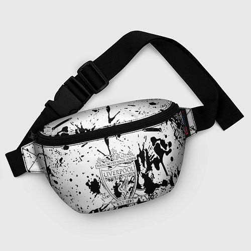 Поясная сумка Ливерпуль черно белые краски / 3D-принт – фото 4