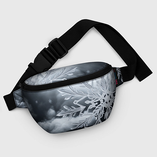 Поясная сумка Снежинка на черно белое / 3D-принт – фото 4