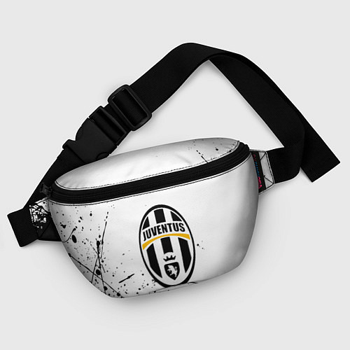 Поясная сумка Ювентус черные краски всплеск / 3D-принт – фото 4