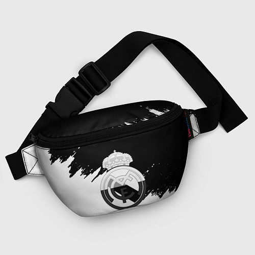 Поясная сумка Реал Мадрид краски белые штрихи / 3D-принт – фото 4