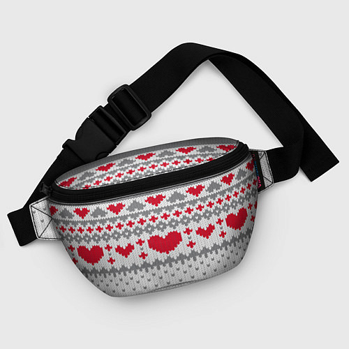 Поясная сумка Узор с сердечками / 3D-принт – фото 4