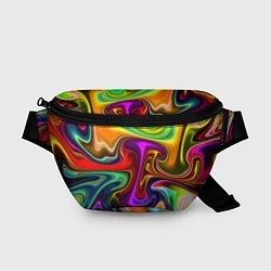 Поясная сумка Неоновые разводы, цвет: 3D-принт