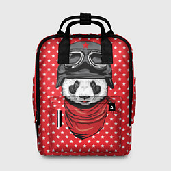 Рюкзак женский Панда пилот, цвет: 3D-принт