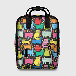 Рюкзак женский Разноцветные котики, цвет: 3D-принт