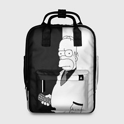Рюкзак женский Гомер Симпсон - в смокинге - black and white, цвет: 3D-принт