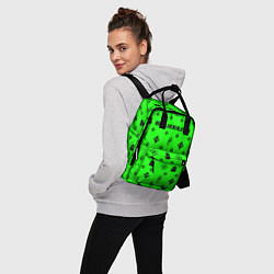 Рюкзак женский Billie Eilish: Green Pattern, цвет: 3D-принт — фото 2