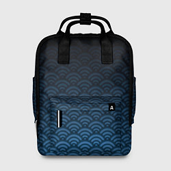 Рюкзак женский Узор круги темный синий, цвет: 3D-принт