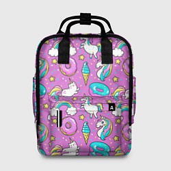 Рюкзак женский Pink unicorn, цвет: 3D-принт
