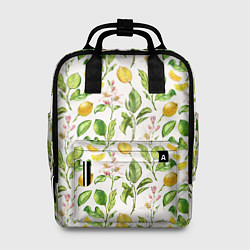 Рюкзак женский Летний узор лимон ветки листья, цвет: 3D-принт