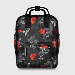 Рюкзак женский Красные цветы, цвет: 3D-принт