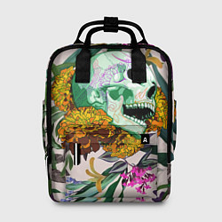 Рюкзак женский Череп в цветах, цвет: 3D-принт