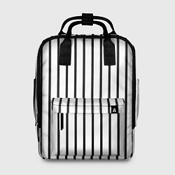 Рюкзак женский Чёрные и белые полосы, цвет: 3D-принт