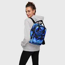 Рюкзак женский Лев в синем пламени, цвет: 3D-принт — фото 2