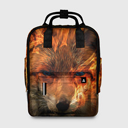 Рюкзак женский Огненная лиса, цвет: 3D-принт