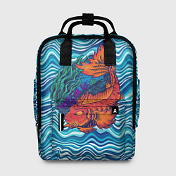 Рюкзак женский Fishing planet Огненная рыба, цвет: 3D-принт