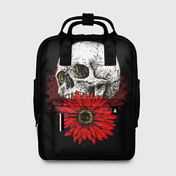 Женский рюкзак Череп и Красный Цветок Skull
