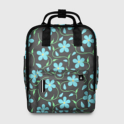 Рюкзак женский Цветочный узор на темном фоне, цвет: 3D-принт