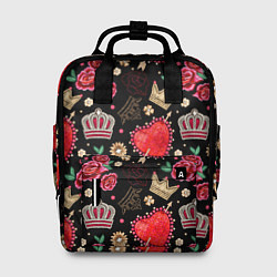 Рюкзак женский Корона и розы цвета 3D-принт — фото 1