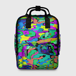 Рюкзак женский Камуфляж в ярких тонах, цвет: 3D-принт