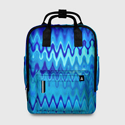 Рюкзак женский Синий-голубой абстрактный узор, цвет: 3D-принт