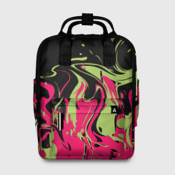 Рюкзак женский Черно малиновый абстрактный, цвет: 3D-принт