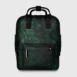 Рюкзак женский Темно-зеленый мраморный узор, цвет: 3D-принт