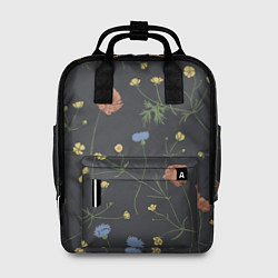 Рюкзак женский Цветы На черном Фоне, цвет: 3D-принт