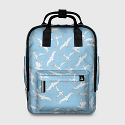 Рюкзак женский Чайки в небе паттерн, цвет: 3D-принт