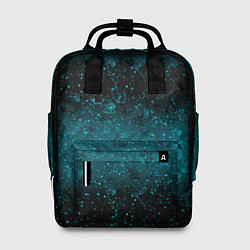 Рюкзак женский Черно-синие блестки, цвет: 3D-принт
