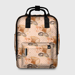 Рюкзак женский Хлебобулочные изделия, цвет: 3D-принт