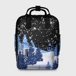 Рюкзак женский Снежная ночь в зимнем лесу, цвет: 3D-принт