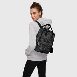Рюкзак женский Растительный орнамент черно-белый, цвет: 3D-принт — фото 2