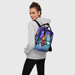 Рюкзак женский Тигр и снеговик Новогодние, цвет: 3D-принт — фото 2