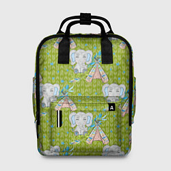Рюкзак женский Слоник и вигвам, цвет: 3D-принт