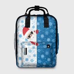Рюкзак женский С Новым Годом дед мороз, цвет: 3D-принт
