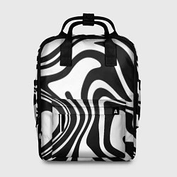 Рюкзак женский Черно-белые полосы Black and white stripes, цвет: 3D-принт
