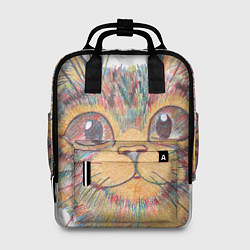 Рюкзак женский A 018 Цветной кот, цвет: 3D-принт