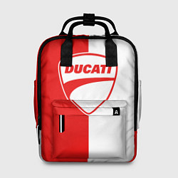 Рюкзак женский DUCATI WHITE RED STYLE LOGO, цвет: 3D-принт