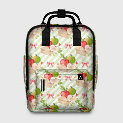 Рюкзак женский Яблочный пирог паттерн, цвет: 3D-принт