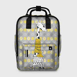 Рюкзак женский Милая жирафа в шарфе, цвет: 3D-принт