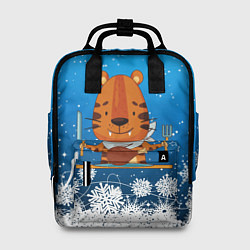 Рюкзак женский Тигр Праздничный стол, цвет: 3D-принт