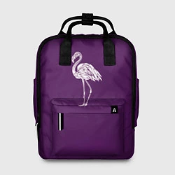 Рюкзак женский Фламинго в сиреневом, цвет: 3D-принт