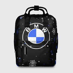 Рюкзак женский НОВОГОДНИЙ БМВ НОВЫЙ ГОД BMW, цвет: 3D-принт